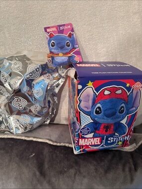 Marvel Stitch Plush Keychain - Blue & Red